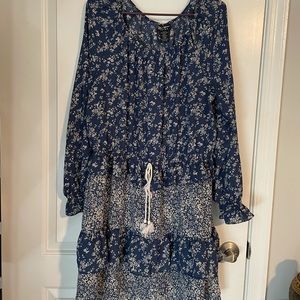 Wrangler retro blue and white floral dress
